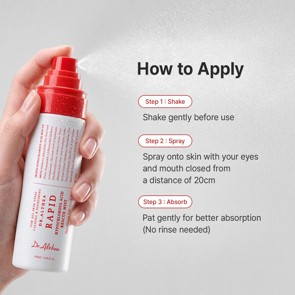 Dr.Althea - Rapid Hypochlorous Acid Rescue Mist