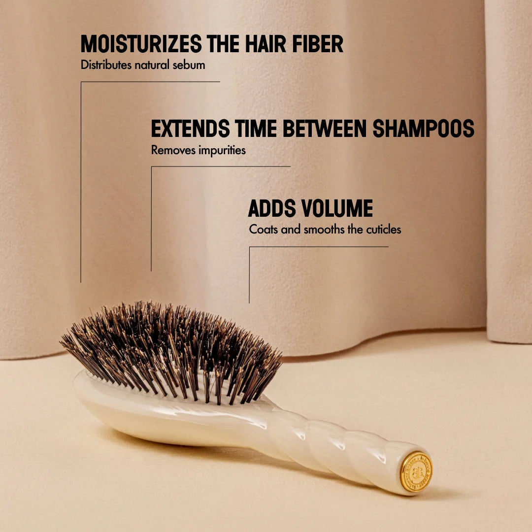 La Bonne Brosse - N.01 Small Shine & Care Hair Brush - Creamy White