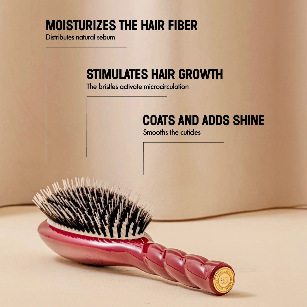 La Bonne Brosse - N.02 The Care & Detangling Hair Brush - Cherry Red