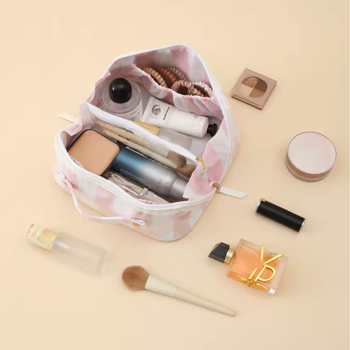 Living Beauty - Striped Vanity Bag