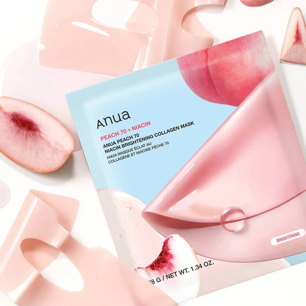 Anua Peach 70 Niacin Brightening Collagen Mask (4ea) - Living Beauty