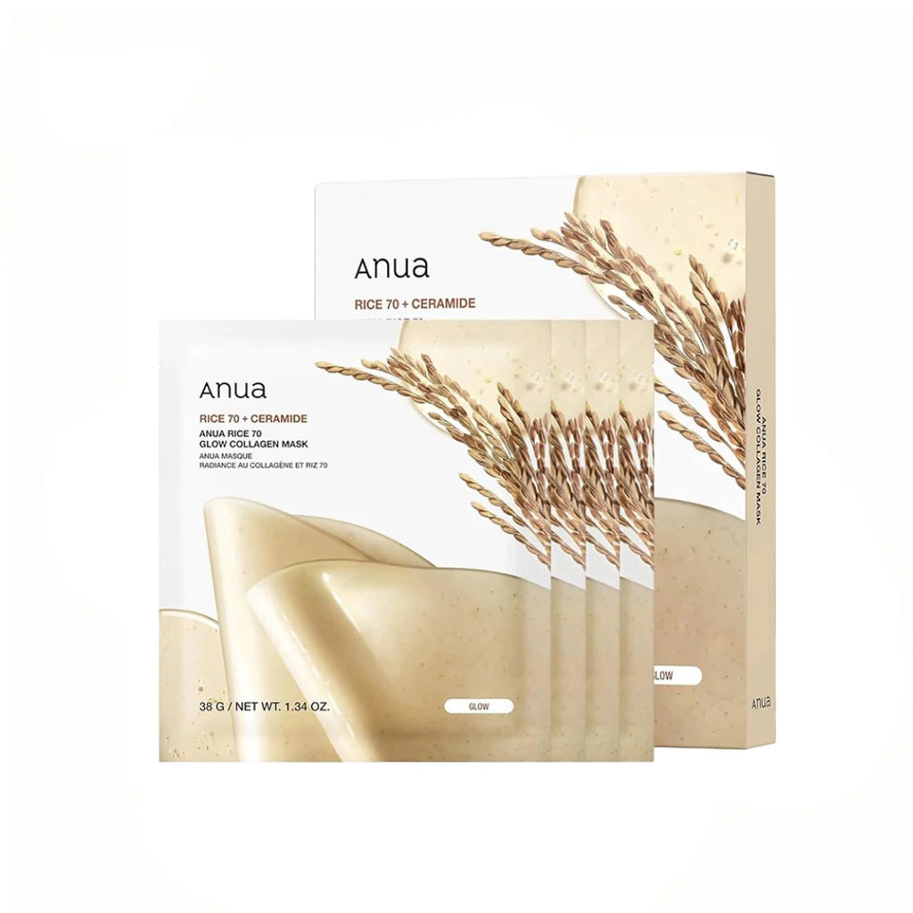 Anua Rice 70 Glow Collagen Mask (4ea)