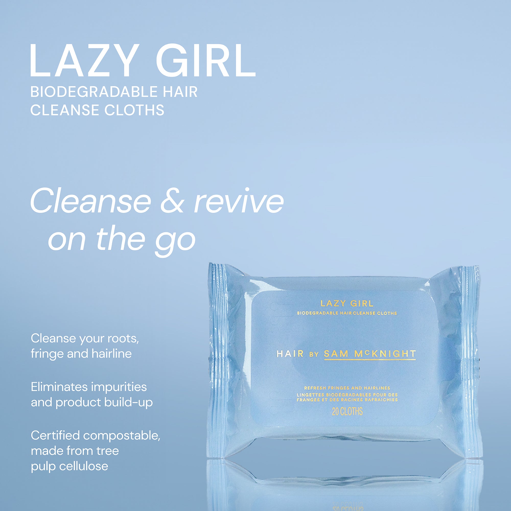 Lazy Girl Biodegradable Hair Cleanse Cloths - Living Beauty