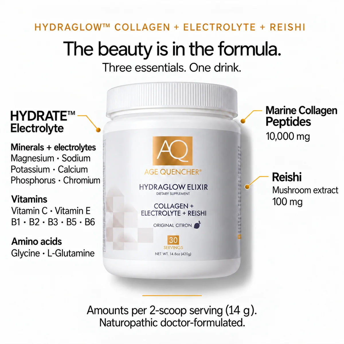 Age Quencher - GLOW Collagen + Electrolyte + Reishi